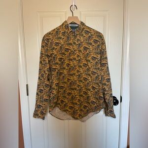 Texas Cotton Vintage Americana Paisley Button Down Shirt Size Small